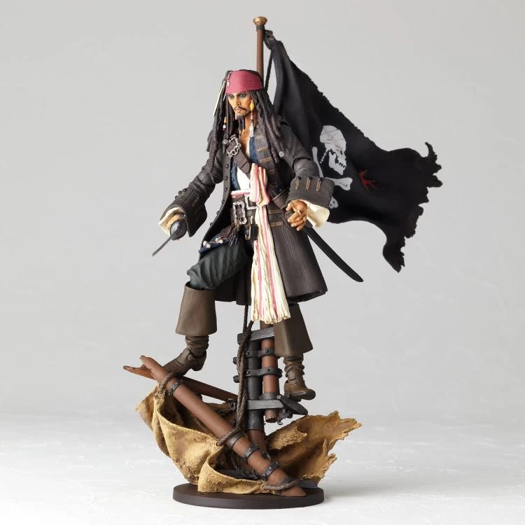 Amazing Yamaguchi Revoltech Figure Pirates Of The Caribbean Jack Sparrow (2023 Release) NR006