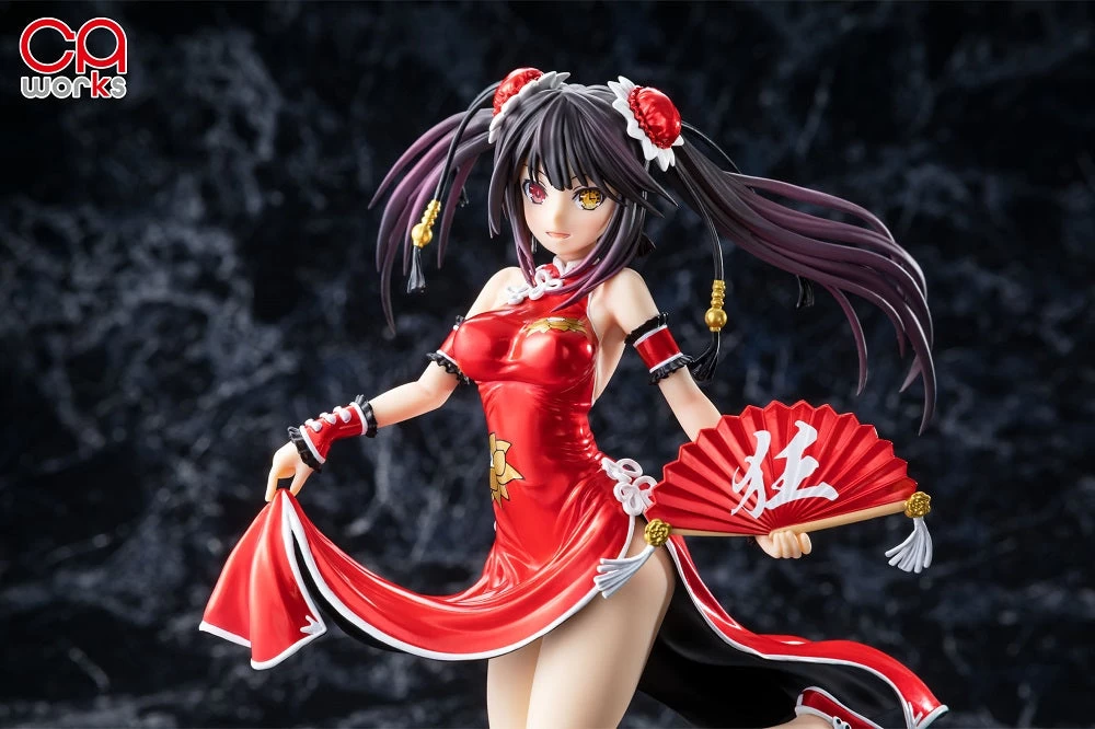 Chara-Ani 1/7 Kurumi Tokisaki: China Dress Ver. (Red Repaint Ver.) Scale Statue Figure - Image 4