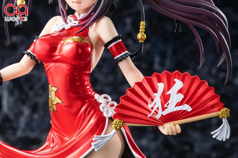 Chara-Ani 1/7 Kurumi Tokisaki: China Dress Ver. (Red Repaint Ver.) Scale Statue Figure - Image 5